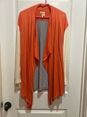Matilda Jane Orange & Cream Open-Front Women's Cardigan